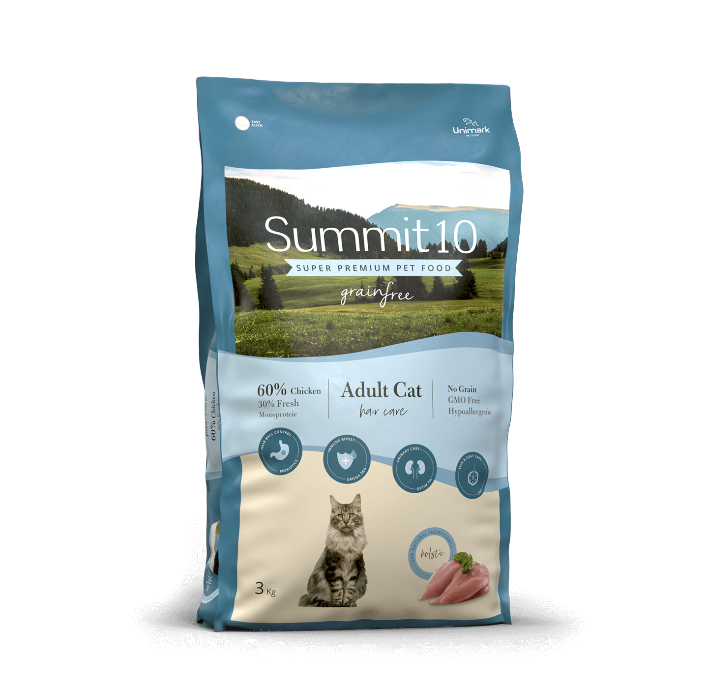 Pienso gatos Summit 10 sin cereales pollo